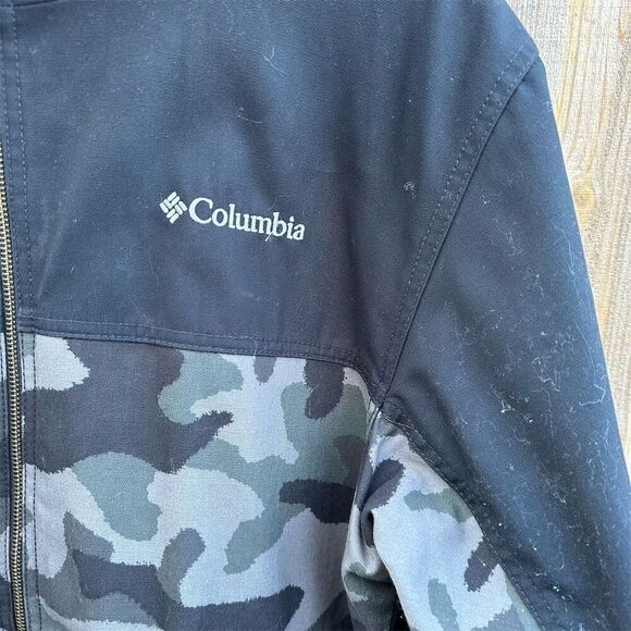 Columbia Men's Loma Vista Hooded Jacket Black Camo Size L - Picture 2 of 10
